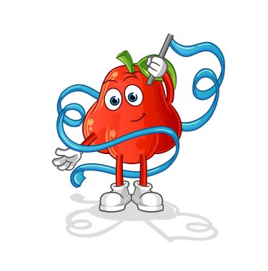 su elması ritmik jimnastik maskotu. çizgi film vektörü