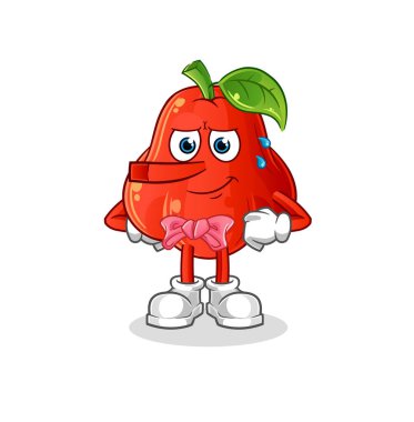 su elması Pinokyo karakteri gibi yalan söyler. çizgi film maskotu vektörü