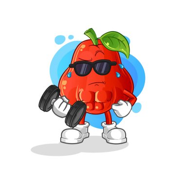 su elması dambıl taşıyıcısı. çizgi film karakteri