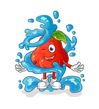 Su maskotlu su elması. çizgi film vektörü