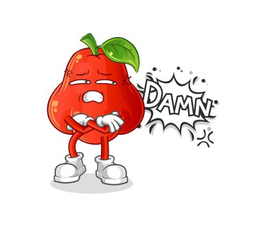 water apple very pissed off illustration. character vector