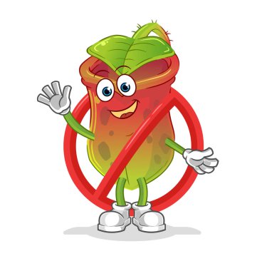 Nepenthes maskotuna hayır de. çizgi film vektörü