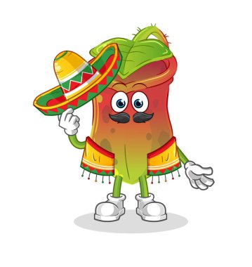 Meksika kültürüne ve bayrağına ihtiyacı var. çizgi film maskotu vektörü