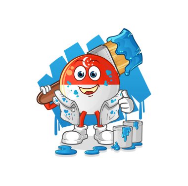 Singapur bayrak ressamı. karakter vektörü