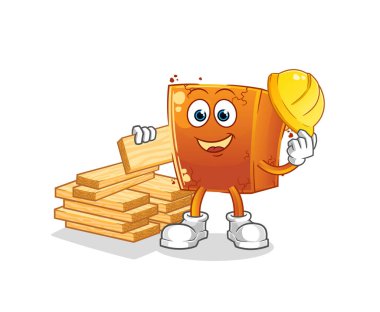 Tuğla yapımcısı vektörü. çizgi film karakteri