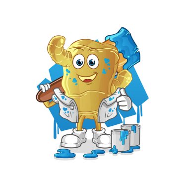 Zencefilli boyacı çizimi. karakter vektörü