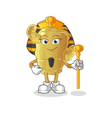 Ginger Antik Mısır çizgi filmi. çizgi film maskotu vektörü