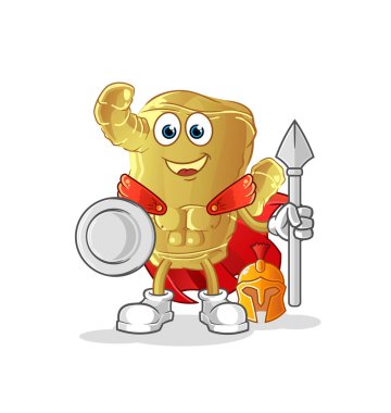 Ginger Spartan karakteri. çizgi film maskotu vektörü