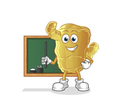 Zencefil öğretmen vektörü. çizgi film karakteri