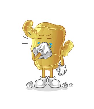 Zencefil burunlu karakter. çizgi film maskotu vektörü