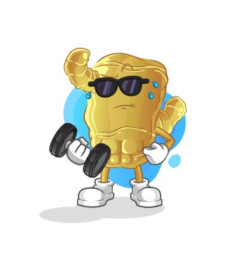 Kızıl, dambıl vektörünü kaldırıyor. çizgi film karakteri