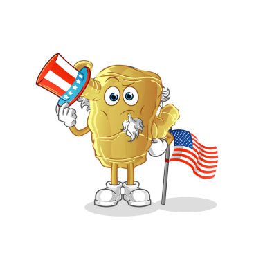 Zencefil Sam Amca karakteri. çizgi film maskotu vektörü