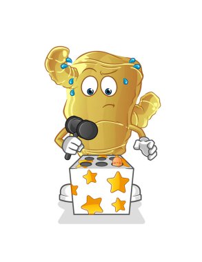 Kızıl, köstebek maskotunu hakladı. çizgi film vektörü