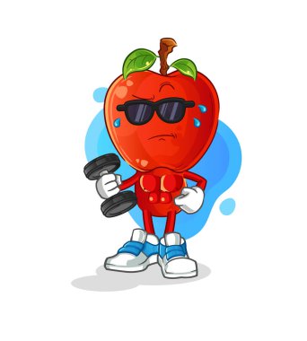 Elma kafalı çizgi film, dambıl taşıyıcısı. çizgi film karakteri