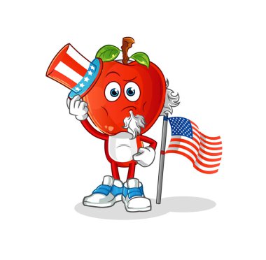 Elma kafalı çizgi film karakteri Sam Amca. çizgi film maskotu vektörü