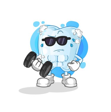 Dambıl taşıyıcısı köpüklü diş. çizgi film karakteri