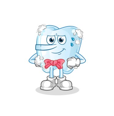 Köpüklü diş Pinokyo karakteri gibi yalan söyler. çizgi film maskotu vektörü