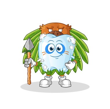 Köpük kabile maskotlu diş. çizgi film vektörü