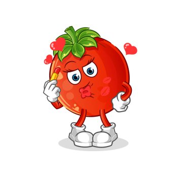 Domates maskotu. çizgi film vektörü