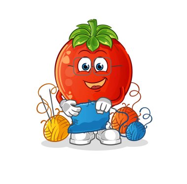 Domates terzisi maskotu. çizgi film vektörü