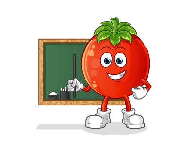 Domates öğretmeni vektörü. çizgi film karakteri