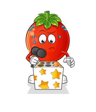 Köstebek maskotuyla oynamak. çizgi film vektörü