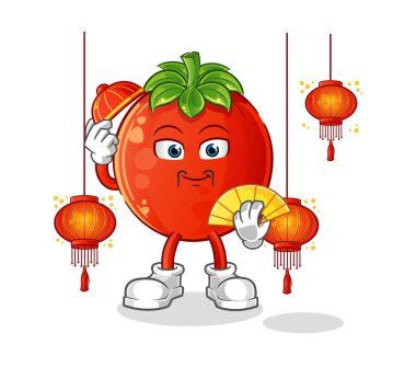 Fenerli Çin domatesi. karakter vektörü