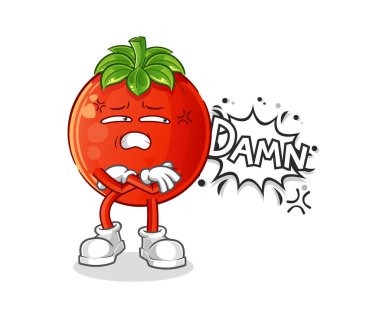 tomato very pissed off illustration. character vector