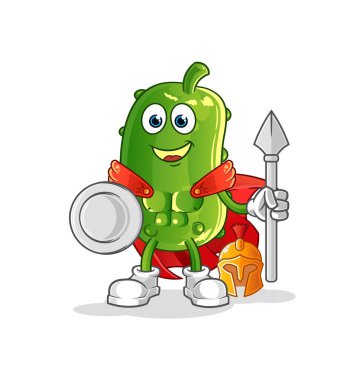 Salatalık Spartalı karakteri. çizgi film maskotu vektörü