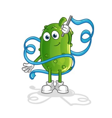 Salatalık Ritmik Jimnastik Maskotu. çizgi film vektörü