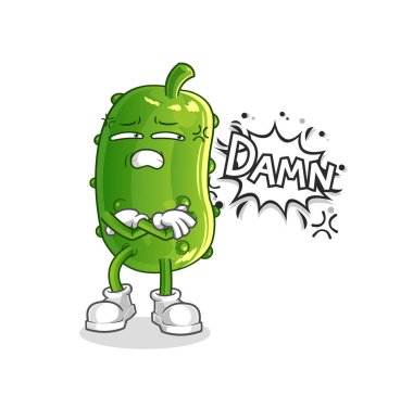 cucumber very pissed off illustration. character vector