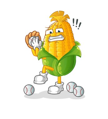 Mısır beyzbol topu çizgi filmi. çizgi film maskotu vektörü