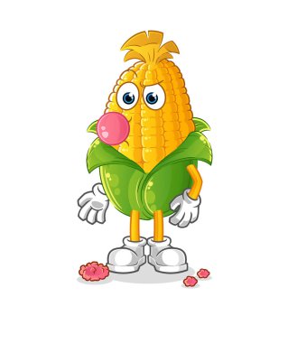 Mısır sakızı vektörü. çizgi film karakteri