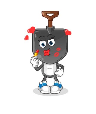 Kürek kafalı çizgi film maskotu. çizgi film vektörü