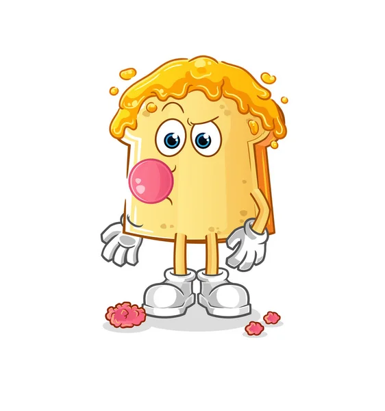 Pain Miel Chewing Gum Vecteur Personnage Dessin Animé — Image vectorielle