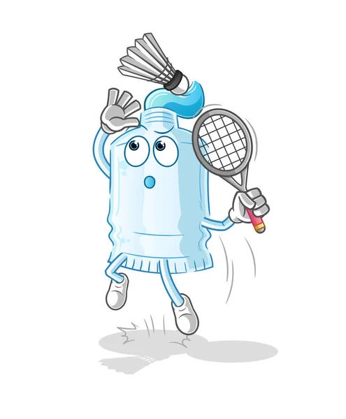 Toothpaste Smash Badminton Cartoon Cartoon Mascot Vector — Stock Vector