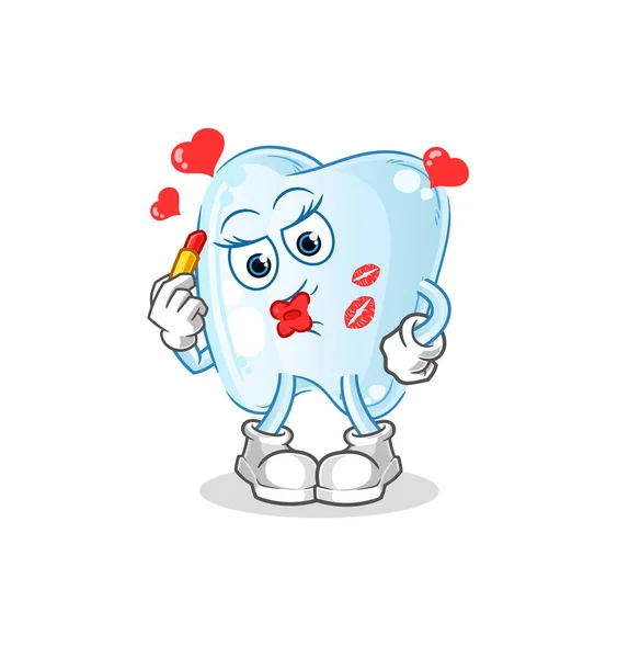 Tooth Make Mascot Cartoon Vector — Stock Vector