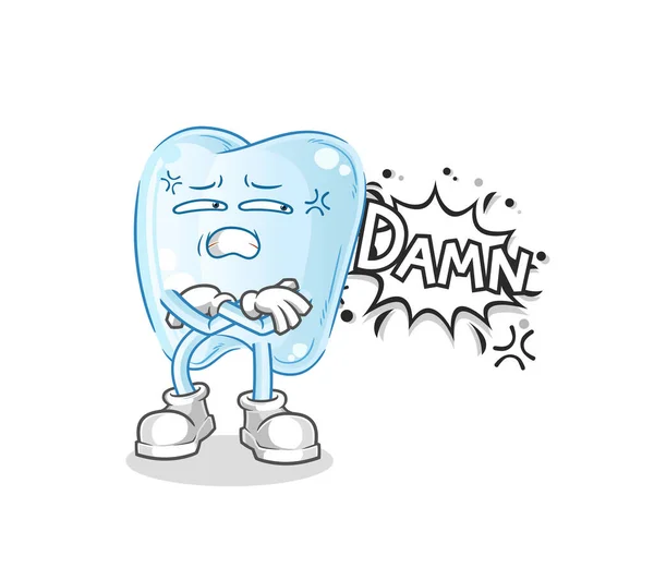 Tooth Very Pissed Illustration Character Vector — Vector de stock
