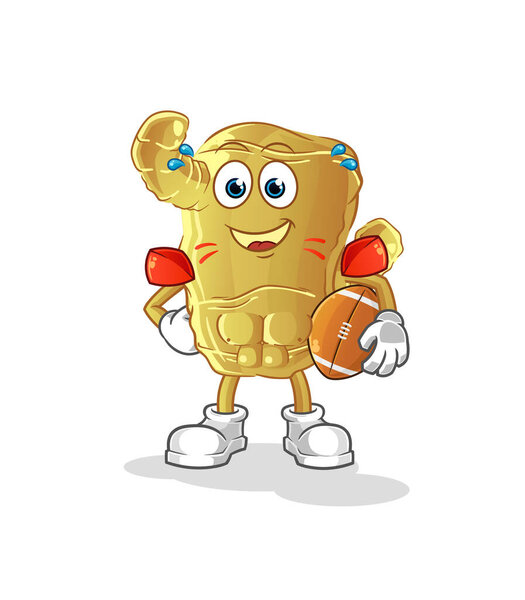 Ginger playing rugby character. cartoon mascot vector