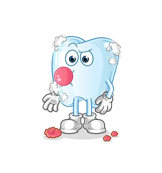 歯は泡ガムベクトルを噛む 漫画のキャラクター — ストックベクタ