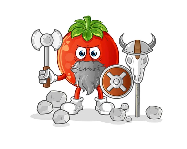 Tomato Viking Illustration Character Vector — Stock Vector