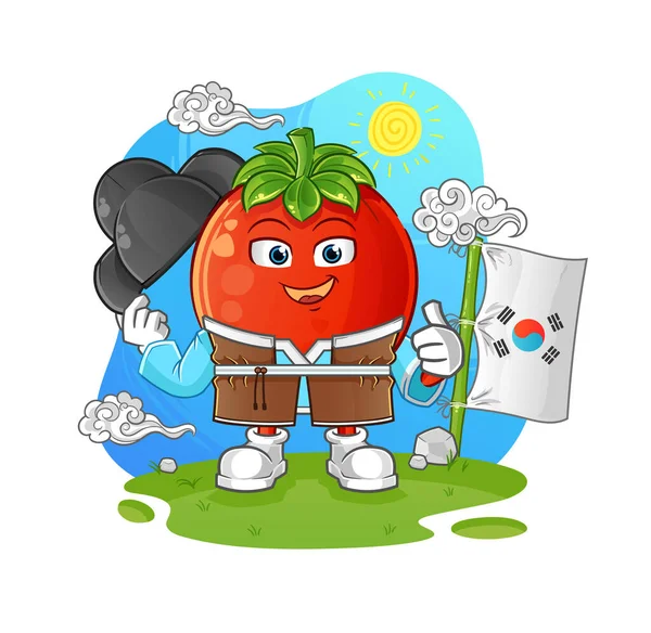 Domates Koreli kültür vektörü. çizgi film karakteri