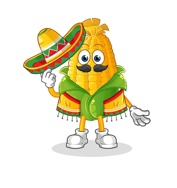 Кукуруза Мексиканской Культуры Флага Вектор Талисмана Мультфильма — стоковый вектор