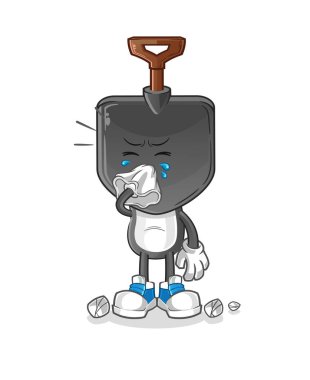 Kürek kafalı çizgi film karakteri sümkürme. çizgi film maskotu vektörü