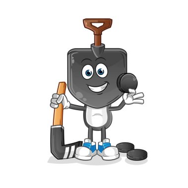 Kürek kafalı çizgi film hokey oyuncusu. çizgi film karakteri