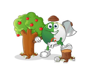 Cezayir bayrağı Marangoz çizimi. karakter vektörü