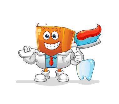 Tuğla dişçi çizimi. karakter vektörü