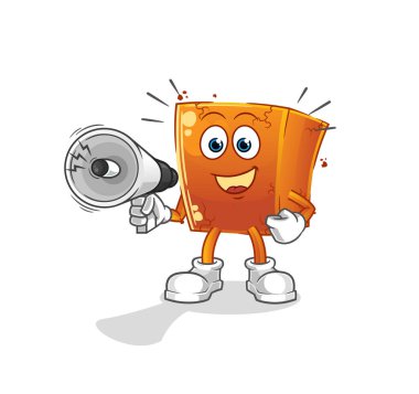 Brick hoparlör vektörüyle el ele tutuşuyor. çizgi film karakteri