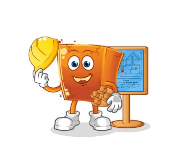 Tuğla Mimari illüstrasyonu. karakter vektörü