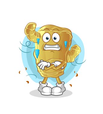 Zencefilli soğuk çizim. karakter vektörü